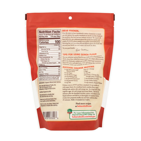 Bobs Red Mill, Organic Quinoa Flour, 18 Oz(Case Of 4)