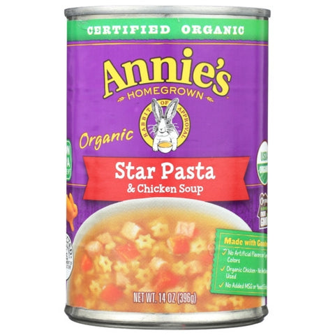 Annie's Homegrown, Organic Star Pasta And Chicken Soup, 14 Oz(Case of 12)