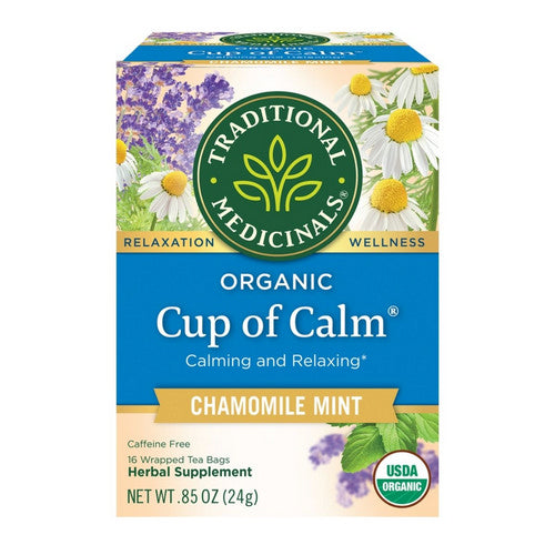 Traditional Medicinals, Organic Cup Of Calm Chamomile Mint Caffeine Free, 16 Bags