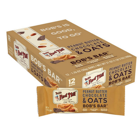 Bobs Red Mill, Peanut Butter Chocolate & Oats Bob's Bar, 1.76 Oz(Case Of 12)