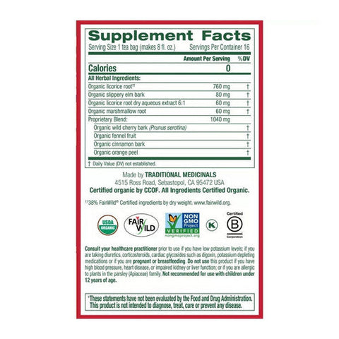 Traditional Medicinals, Throat Coat Tea, 16 Bags Traditional Medicinals