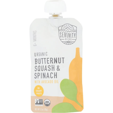 Serenity Kids, Food Baby Btr Sq Spnch Or, 3.5 Oz(Case Of 6)