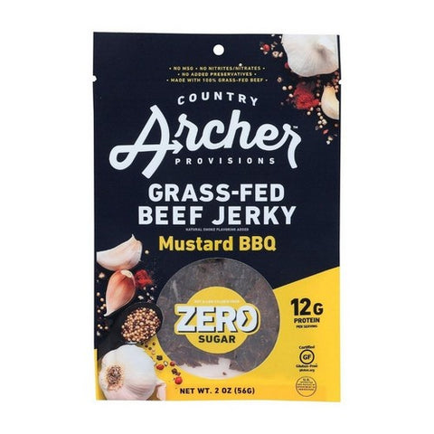Country Archer, Jerky Beef Mstrd Bbq Ns, 2 Oz(Case Of 12)