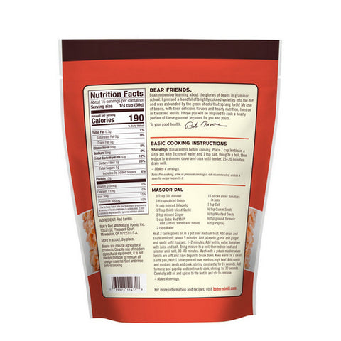Bobs Red Mill, Lentils Red, 27 Oz(Case Of 4)