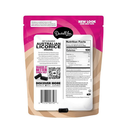 Darrell Lea, Original Black Liquorice, 7 Oz(Case Of 8)