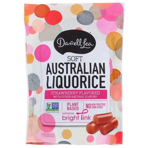 Darrell Lea, Licorice Soft Strwbry, 7 Oz(Case Of 8)