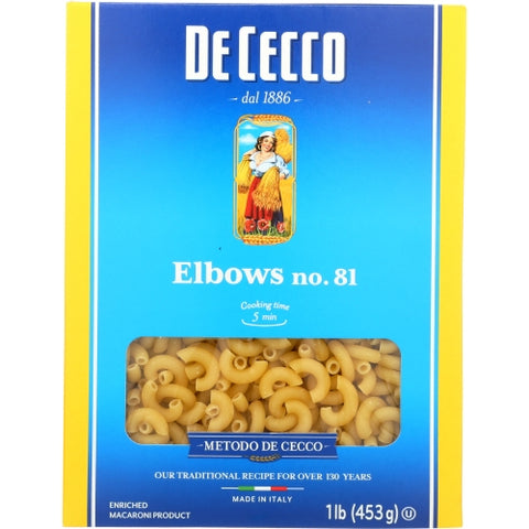 De Cecco, Pasta Elbows, Case of 20 X 16 Oz