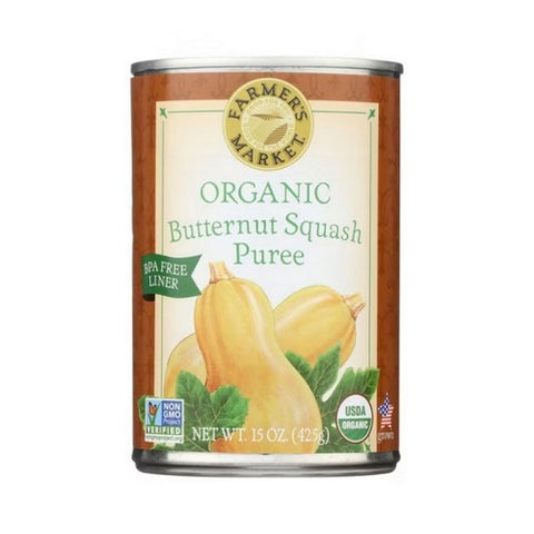 Farmers Market Foods, Organic Butternut Squash  Puree, 15 Oz(Case Of 12)