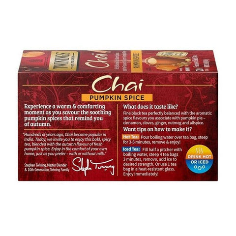 Twinings Tea, Tea Chai Pmpkn Spice, 20 Bags(Case Of 6) Twinings Tea