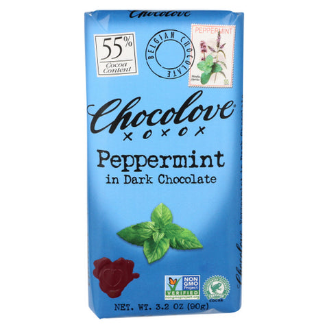 Chocolove, Peppermint Dark Chocolate Bar, 3.2 Oz(Case Of 12)