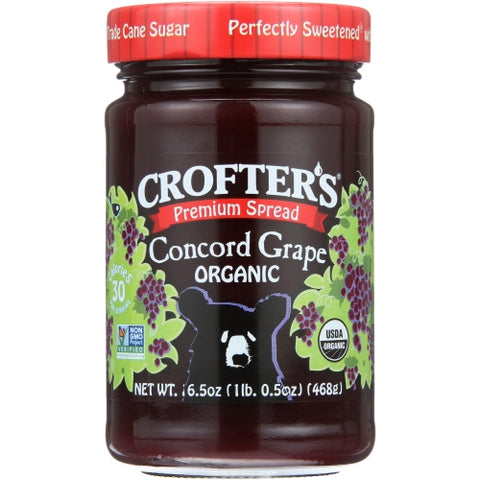 Crofters, Fruit Sprd Concord Grp Fm, Case of 6 X 16.5 Oz