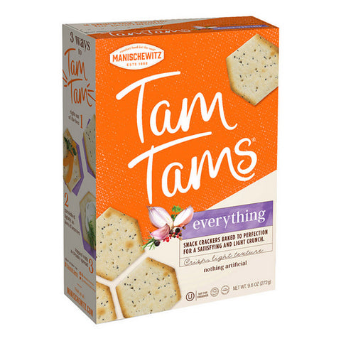 Manischewitz, Tam Tams Everything Snack Crackers, 9.6 Oz(Case Of 12)