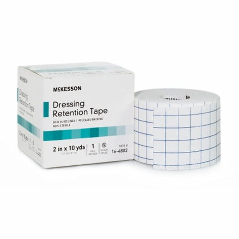 McKesson, Water Resistant Dressing Retention Tape With Liner White 2 Inch X 10 Yard Nonwoven, Case Of 12