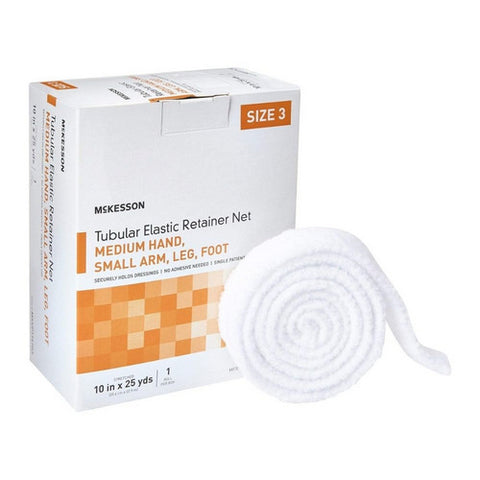 McKesson, Tubular Elastic Retainer Dressing White Medium Hand And Small Arm Leg Foot NonSterile Size 3, Box Of 1