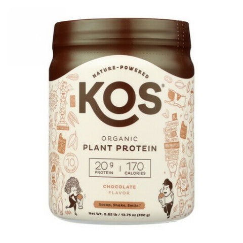 Kos, Organic Plant Protein Powder, Chocolate 13.75 Oz