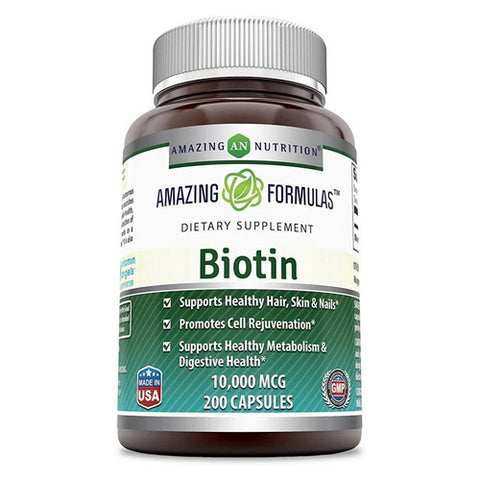 Amazing Nutrition, Amazing Formulas Biotin, 10,000 Mcg, 200 Caps