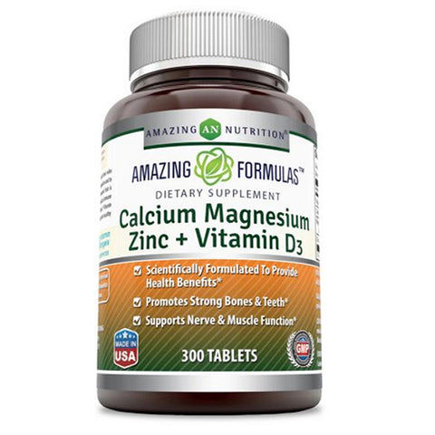 Calcium Magnesium Zinc Plus Vitamin D3 150 Tabs by Amazing Nutrition