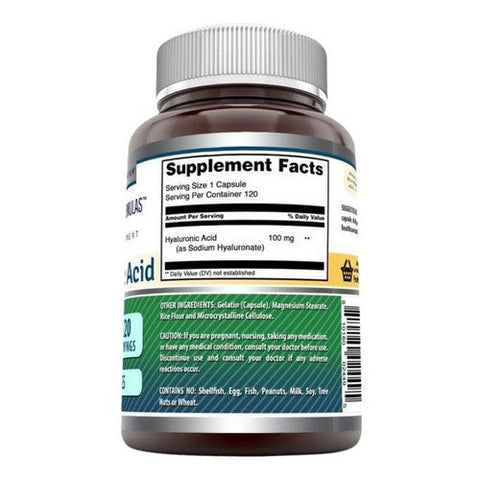 Amazing Nutrition, Amazing Formulas Hyaluronic Acid, 100 mg, 120 Caps Amazing Nutrition