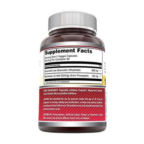 Amazing Nutrition, Amazing Formulas Quercetin with Bromlain, 800 Mg, 800 Mg Amazing Nutrition
