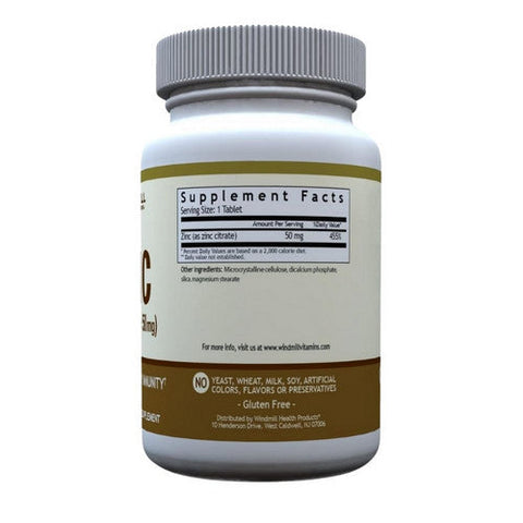 Windmill Health, Zinc Citrate, 50 Mg, 60 Tabs Windmill Health