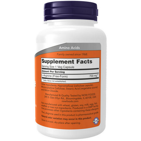 Now Foods, L-Arginine, 700 mg, 180 Veg Caps