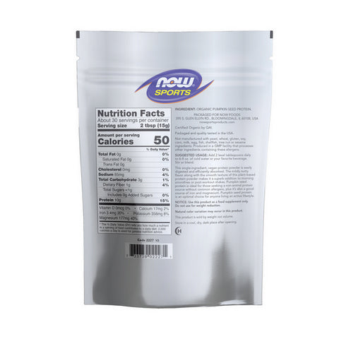 Now Foods, Organic Pumpkin Seed Protein Powder, Unflavored 1 LB