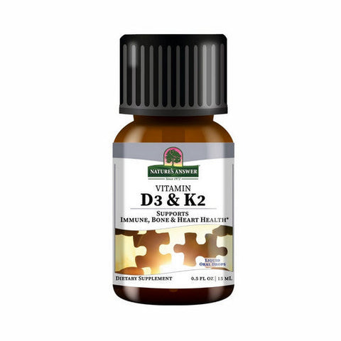 Nature's Answer, Vitamin D3 And K2 Drops, 0.5 Oz Nature's Answer
