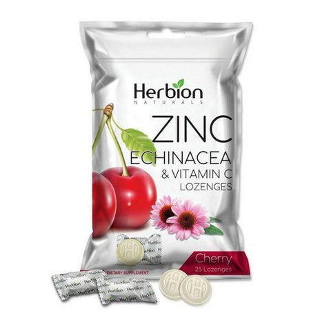 Zinc Echinacea & Vitamin C Lozenges Cherry 25 Count by Herbion Naturals