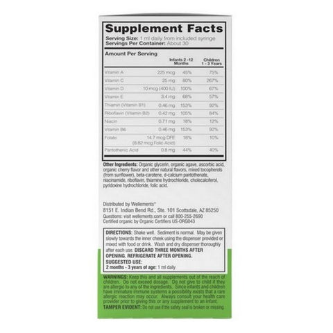 Wellements, Organic Multivitamin Drops, 1 Oz