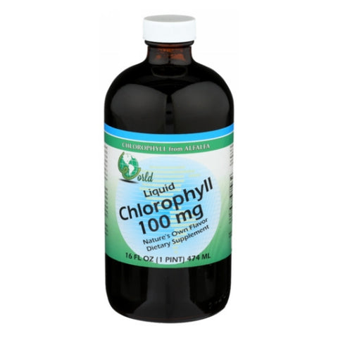 World Organics, Liquid Chlorophyll, 100 mg, Liquid 16 Oz