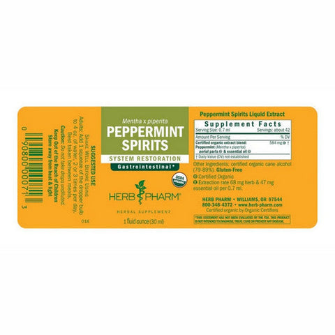Herb Pharm, Peppermint Spirits, 1 oz Herb Pharm