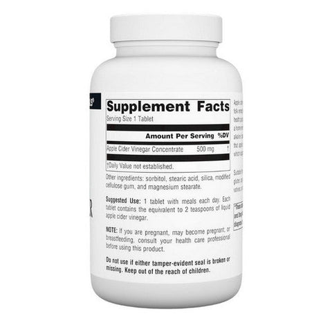 Source Naturals, Apple Cider Vinegar, 500 MG, 180 Tabs Source Naturals