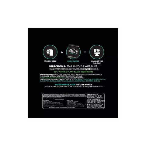 Dude Wipes, Fragrance Free On The Go Flushable Personal Wipes, 30 Count