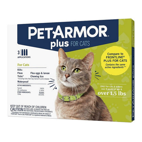 PetArmor Plus Flea and Tick Treatment for Cats (Over 1.5 Pounds) 3 count by PetArmor