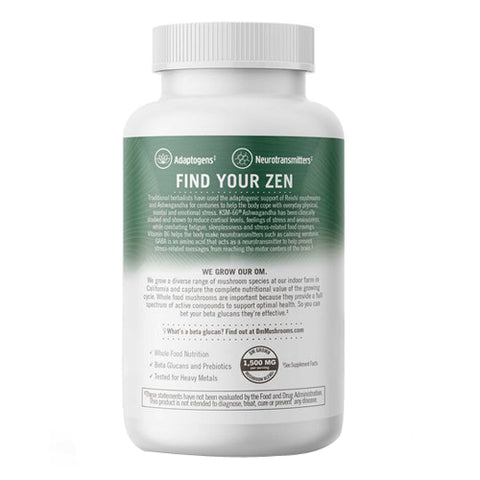 Om Mushrooms, Gently Zen, 90 Caps