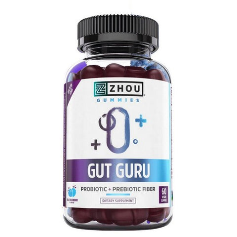 Zhou Nutrition, Gut Guru Probiotic Gummies, 60 Count
