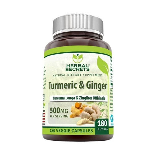 Amazing Nutrition, Herbal Secrets Turmeric & Ginger, 500 mg, 180 VegCaps