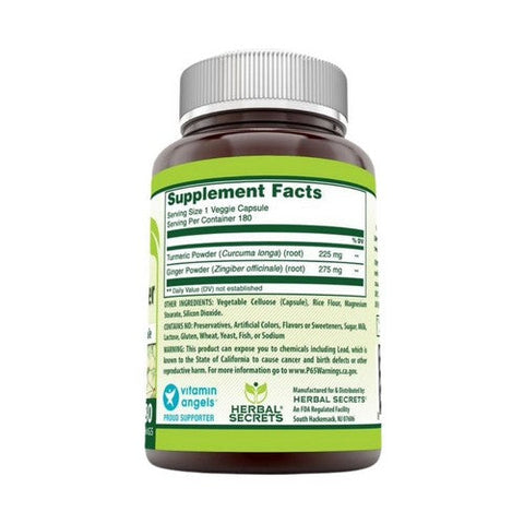 Amazing Nutrition, Herbal Secrets Turmeric & Ginger, 500 mg, 180 VegCaps Amazing Nutrition