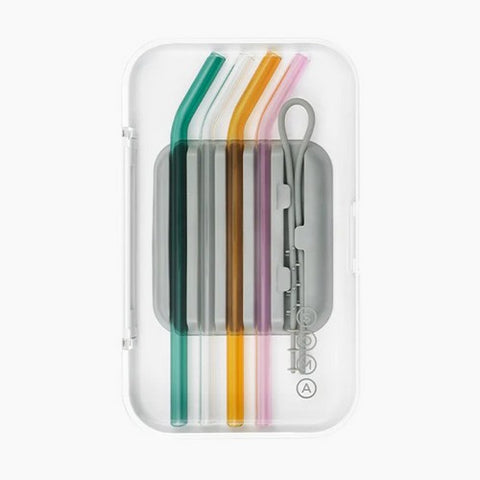 Soma, Glass Straw Set Clear, 4 Count