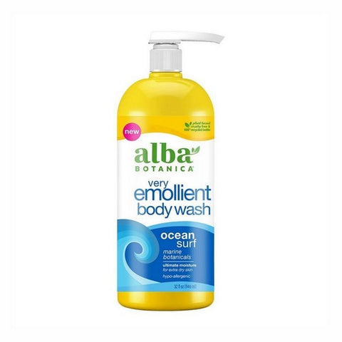Alba Botanica, Very Emollient Bath & Shower Gel Ocean Surf, 32 Oz