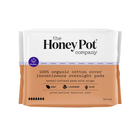 The Honey Pot, Organic Incontinence Overnight Herbal Pads, 16 Count