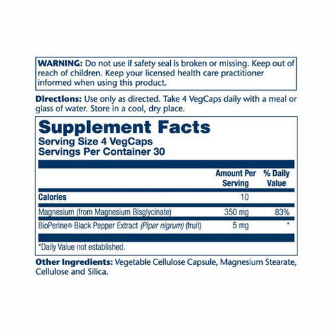 Solaray, High Absorption Magnesium Glycinate, 350 Mg, 120 Veg Caps Solaray
