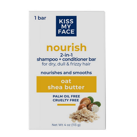 Kiss My Face, Nourish Shampoo Bar & Conditioner, 4 Oz