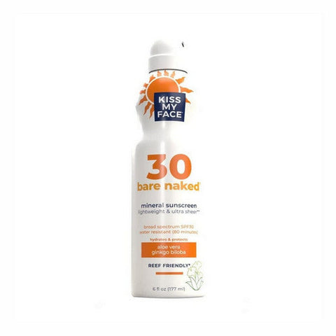 Kiss My Face, Bare Naked Mineral Sunscreen SPF 30, 6 Oz Kiss My Face
