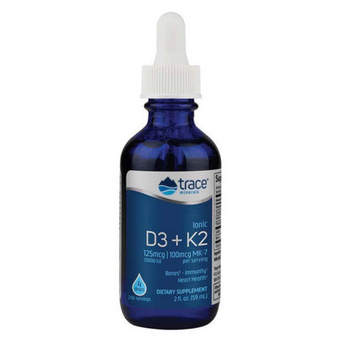 Trace Minerals, Liquid Ionic D3 & K2, 125 mcg, 2 Oz