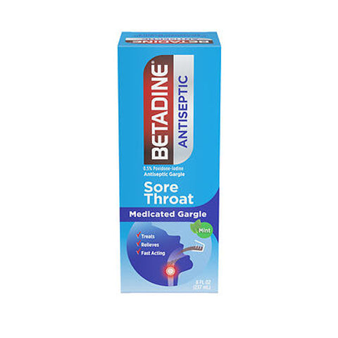 Betadine, Antiseptic Sore Throat Gargle Mint, 8 Oz