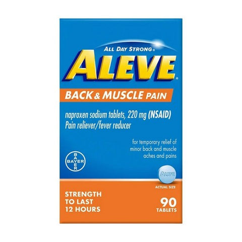 Aleve, Back & Muscle Pain Naproxen Sodium Pain Reliever Fever Reducer Tablets, 220 Mg, 90 Tabs Aleve