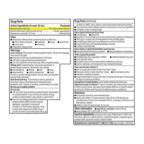 Coricidin Hbp, Maximum Strength Night Cold And Flu Liquid Cherry, 12 Oz Coricidin Hbp