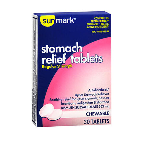 Sunmark, Stomach Relief Chewable Regular Strength, 30 Chews
