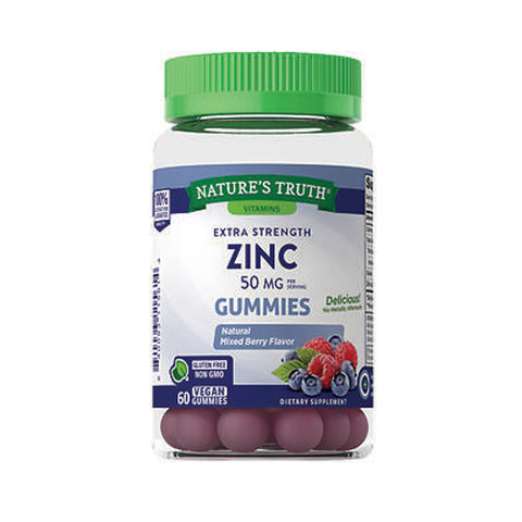 Nature's Truth, Extra Strength Zinc Gummies Natural Mixed Berry, 50 Mg, 60 Gummies